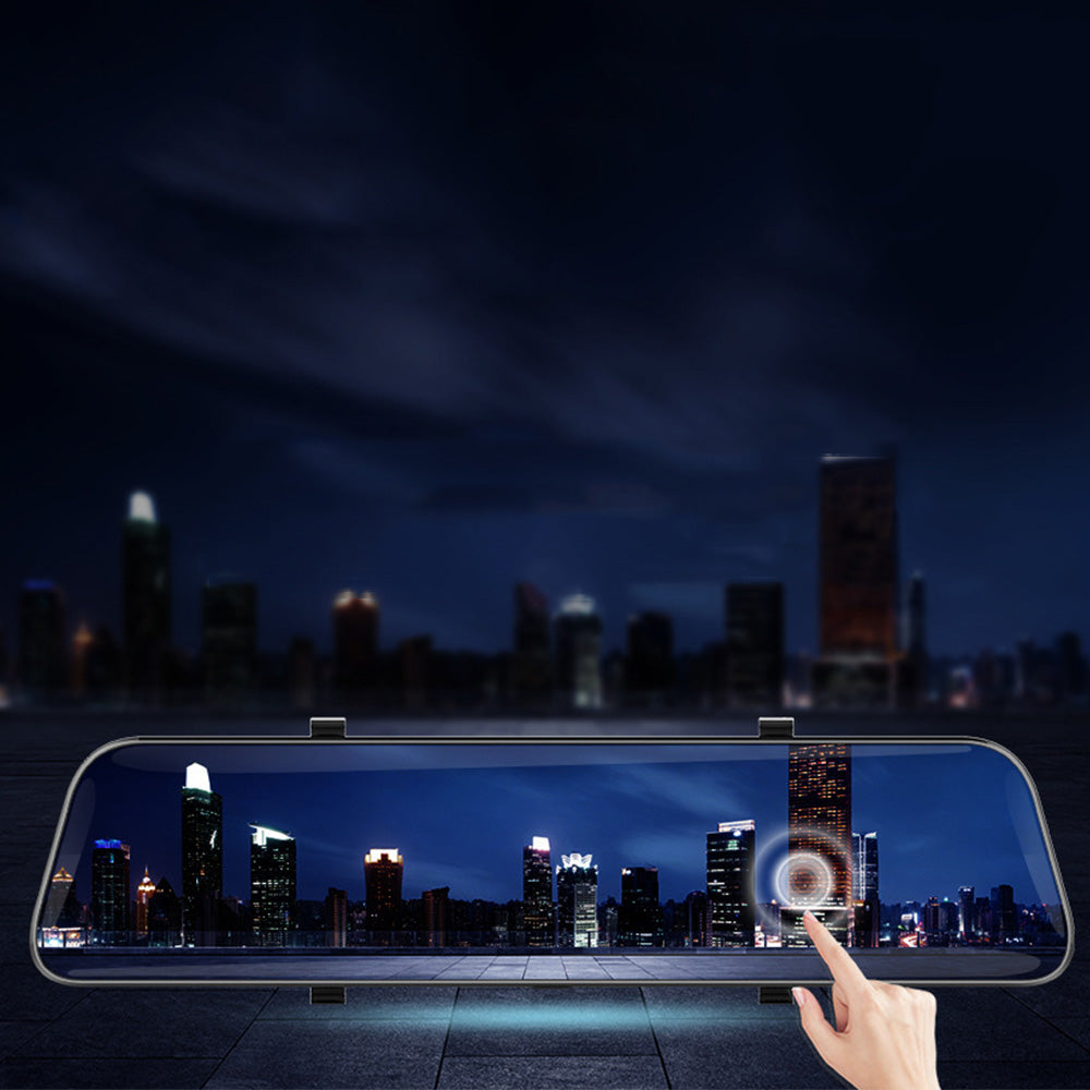 12 inch 4K Streaming Rearview Mirror Dash Cam with Dual Lens & Night Vision