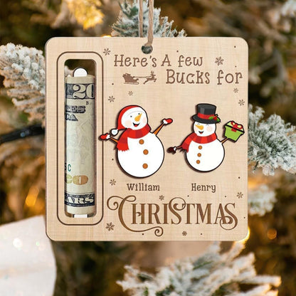 2Pcs Christmas Money Holders Funny Christmas Cash Holder Xmas Tree Hanging Ornaments Style 1