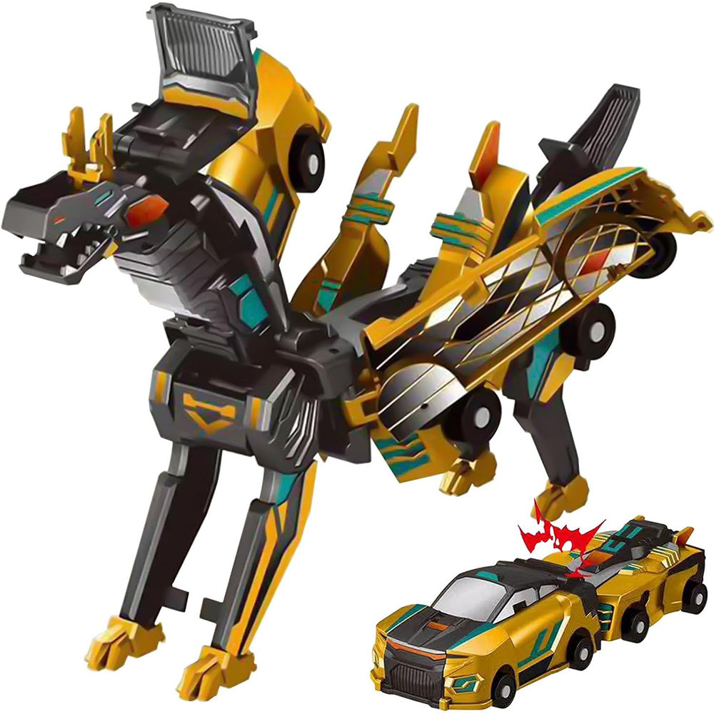 Collision Dinosaur Car Toy Magnetized Vehicles Transform into Dinosaurs for Kids Gold
