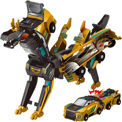 Collision Dinosaur Car Toy Magnetized Vehicles Transform into Dinosaurs for Kids Gold
