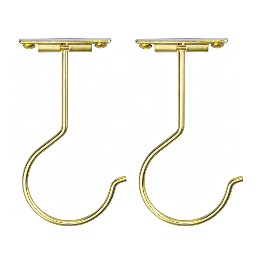 Self Adhesive Foldable Banana Hook for Under Cabinet Metal Holder for Kitchen-Gold
