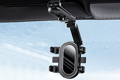 360 Rotating Car Phone Stand Multifunction Car Sun Visor Phone Holder -Black