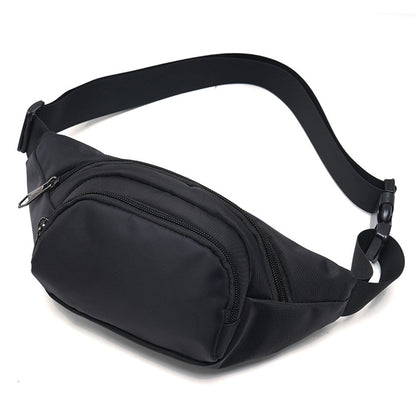 Casual Chest Bag Multi-Pocket Waist Bag for Sports Traveling Workout Black