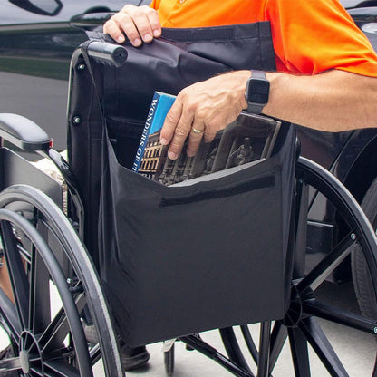 Wheelchair Storage Bag Large Capacity Organizer with Hook and Loop Closure for Mobility Aid