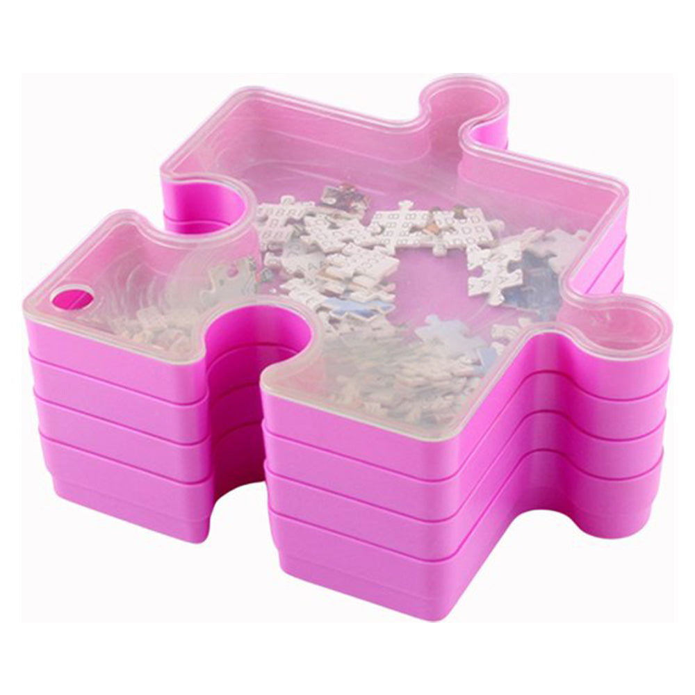 6 Layer Puzzle Storage Organizer Box Stackable Sorting Trays for 1000 Pieces-Red