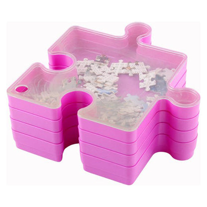 6 Layer Puzzle Storage Organizer Box Stackable Sorting Trays for 1000 Pieces-Red