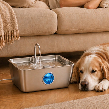 12L Stainless Steel Pet Water Fountain for Large Dogs Multi Pet