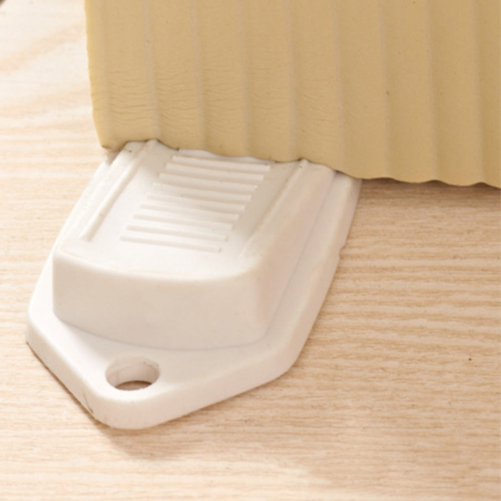 6PCS Door Wedge Stopper Rubber Grip Security Door Stoppers Wall Protector For Home-White