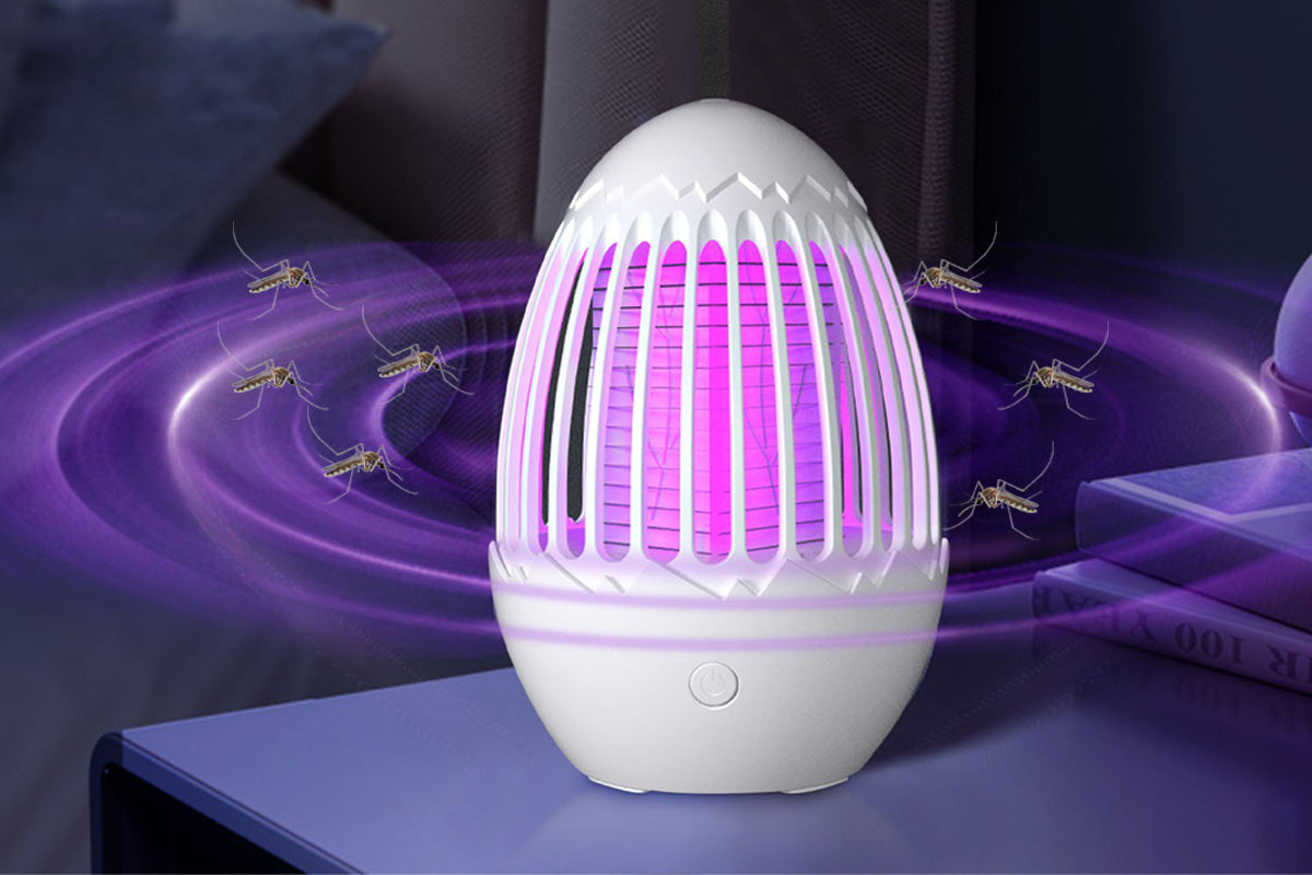 2Pcs USB Outdoor Indoor LED Light Rechargeable Mosquito Killer Portable Waterproof Mosquito Repellent-White
