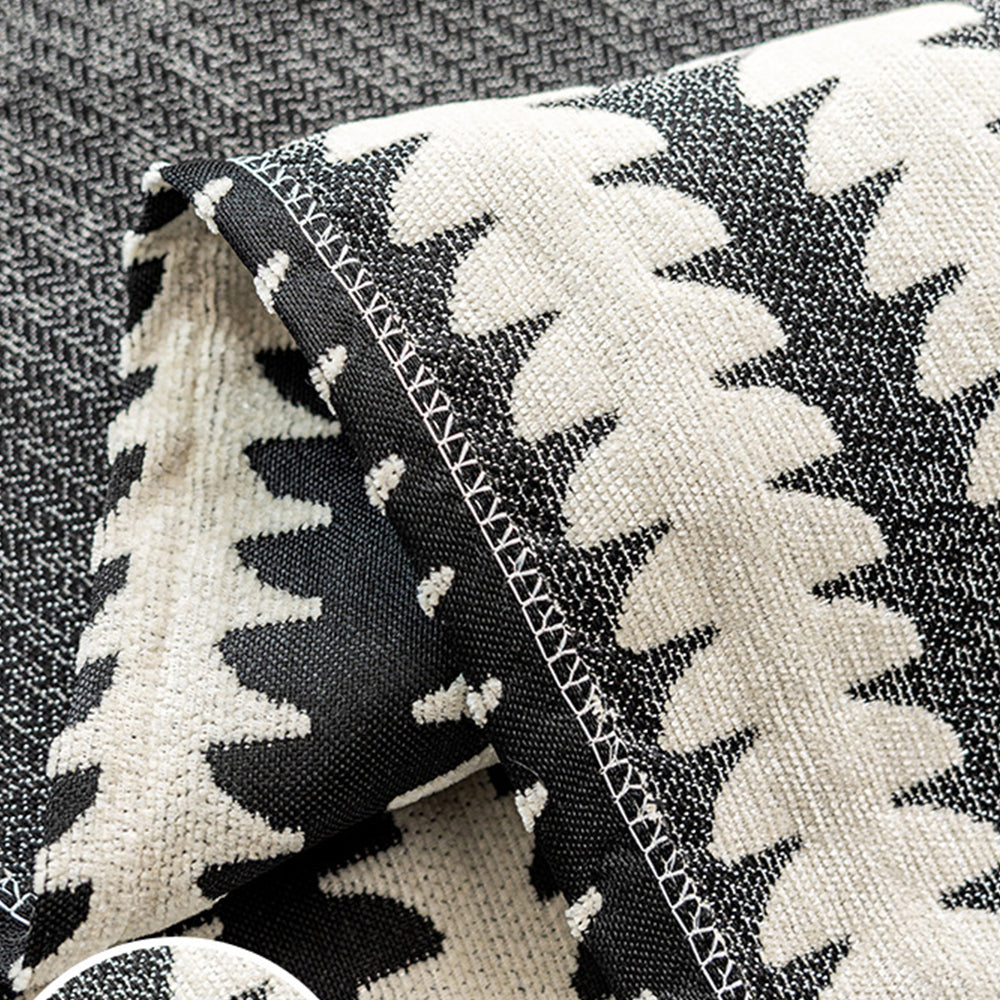 Reversible Sofa Couch Cover Boho Chenille Blanket Black