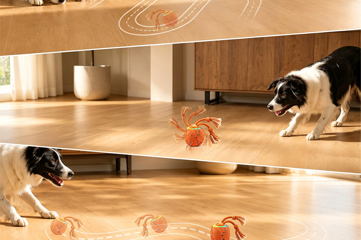 TPU Interactive Dog Ball with 3 Motion Modes Herding Ball for Dogs - Orange