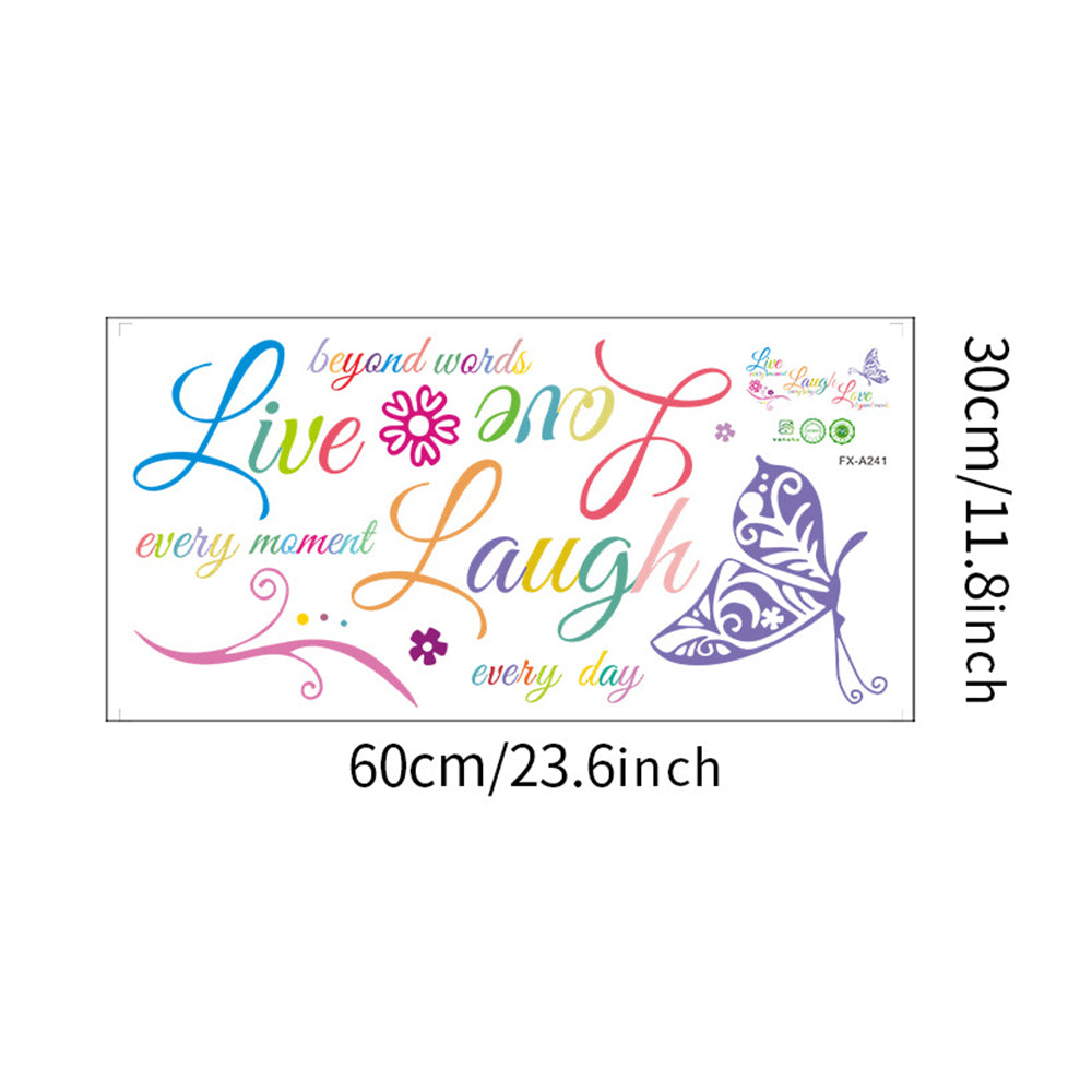 Colorful Live Love Laugh Wall Sticker Motivational Wall Decals -Multi