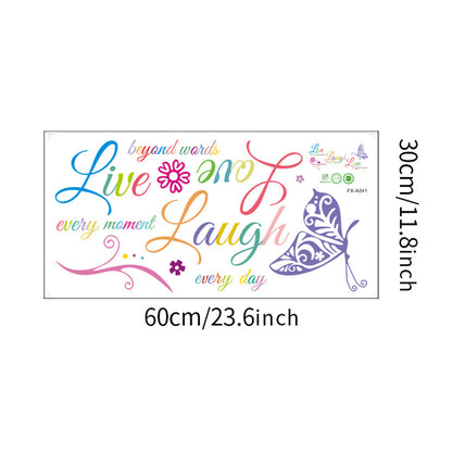 Colorful Live Love Laugh Wall Sticker Motivational Wall Decals -Multi