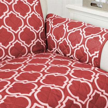 Recliner Cover Furniture Protector Soft and Comfortable Pet Sofa Cover -Wine red