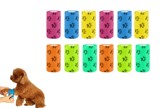 12 Rolls Self Adhesive Bandage for Pet Non Woven Dog Bandages Elastic Pet Wounds Wrap Tape
Animals Non-Woven Strong Sports Tape