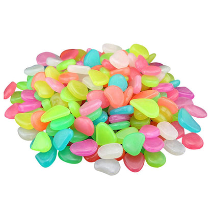 100Pcs Glow-in-the-Dark Pebbles Multicolour