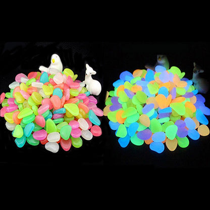 100Pcs Glow-in-the-Dark Pebbles Multicolour