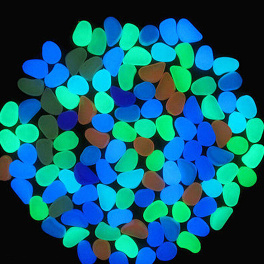 100Pcs Glow-in-the-Dark Pebbles Multicolour
