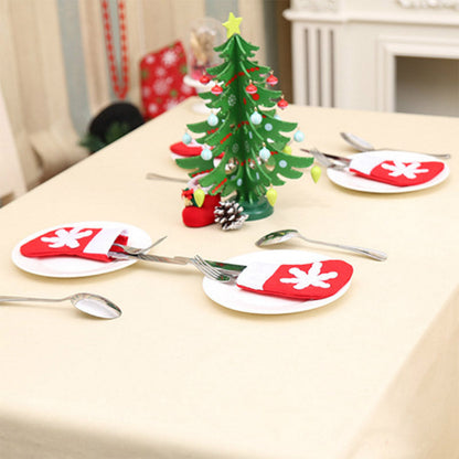 10 or 20Pcs Cutlery Holder Socks Christmas Tableware Pouch Christmas Party Decor