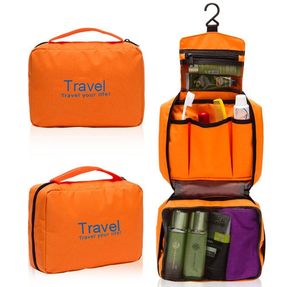 Hanging Travel Toiletry Bag Orange
