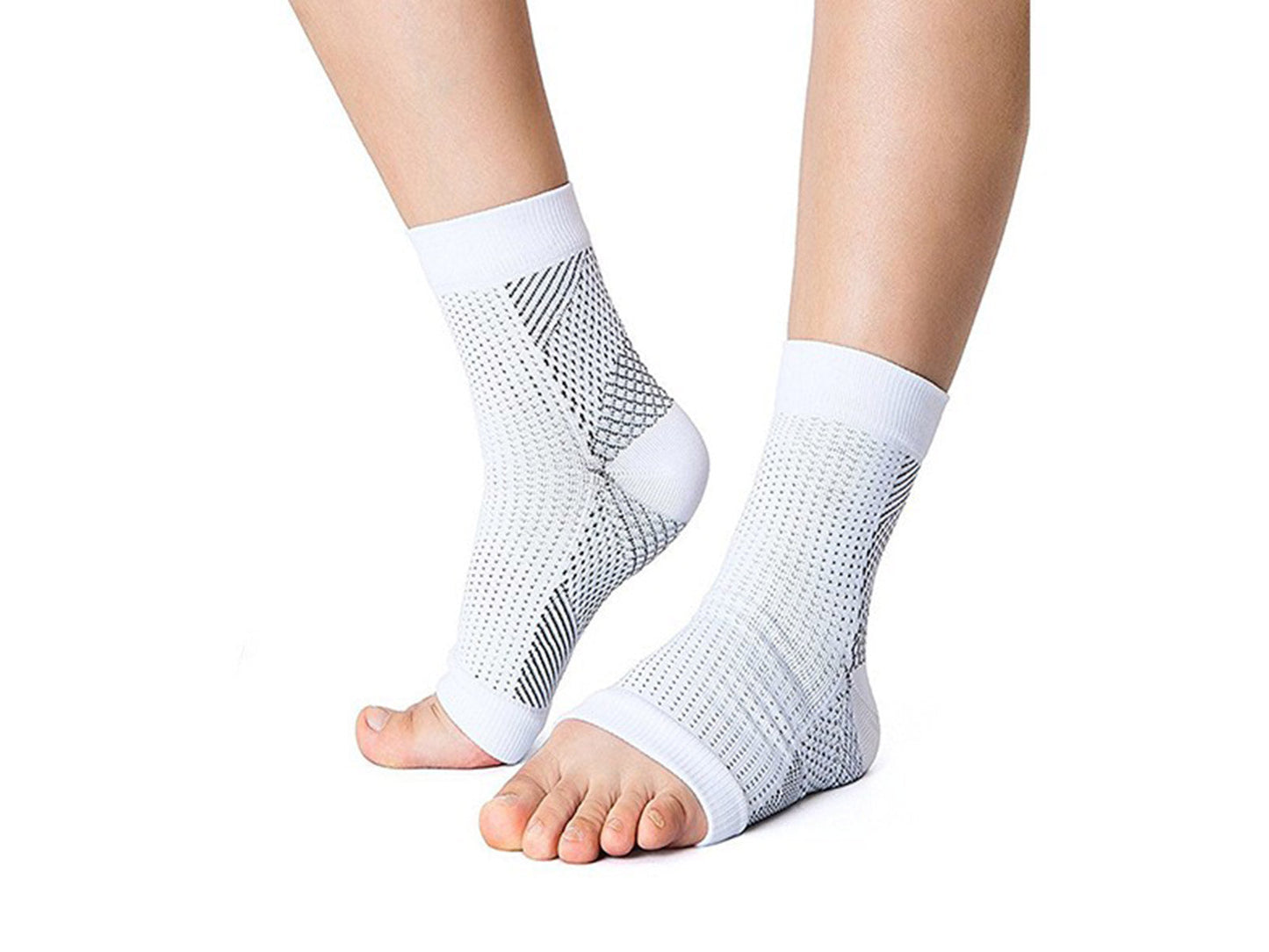 4 Pairs of Anti Fatigue Compression Socks - Rose Red and White S/M