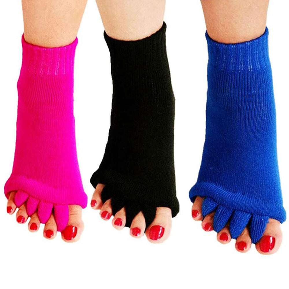 3 Pairs of Toe Separator Socks Women's Yoga Gym Socks Foot Socks