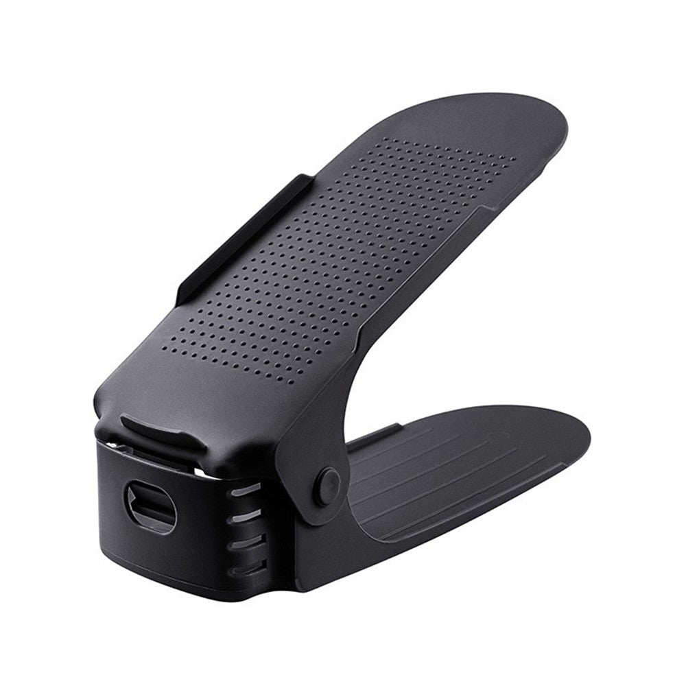 4Pcs Adjustable Shoes Rack Shoe Slots Organizer - Black