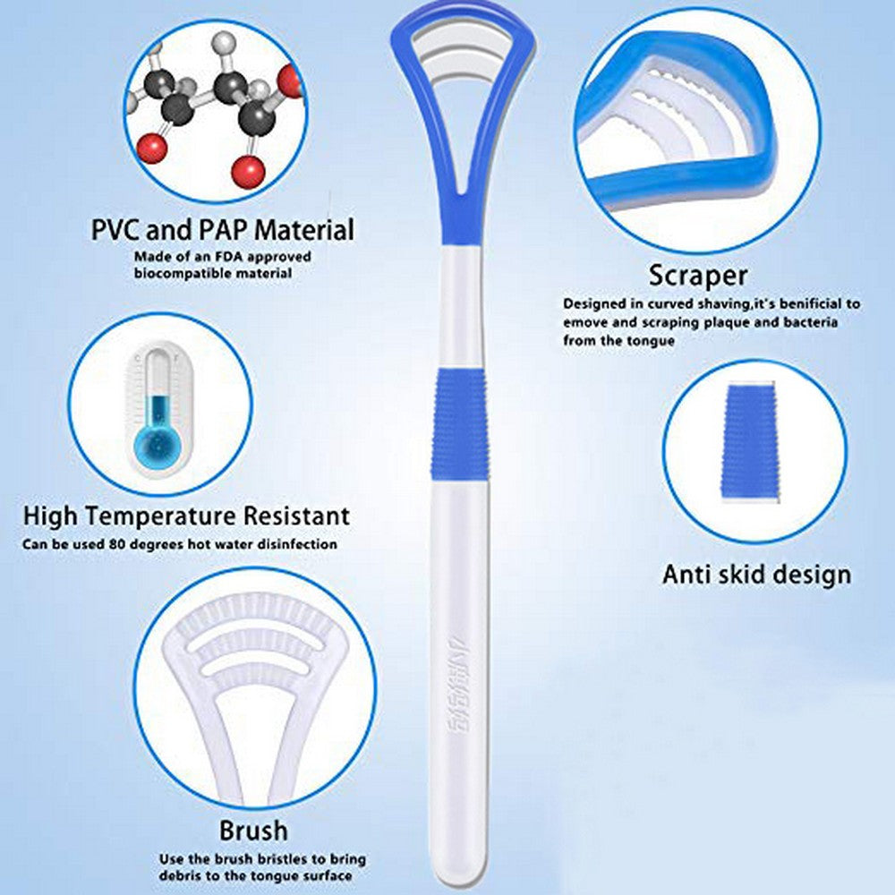 3 Pcs Easy to Use Silicone Tongue Cleaner Random Color