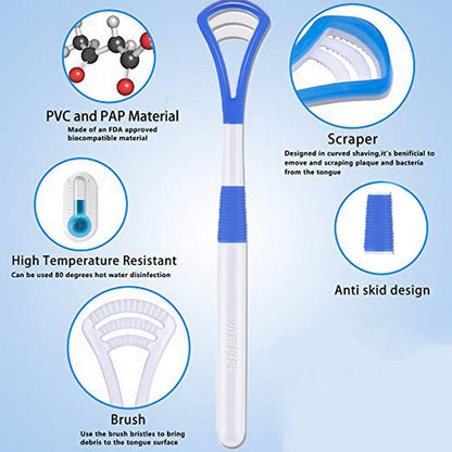 3 Pcs Easy to Use Silicone Tongue Cleaner Random Color
