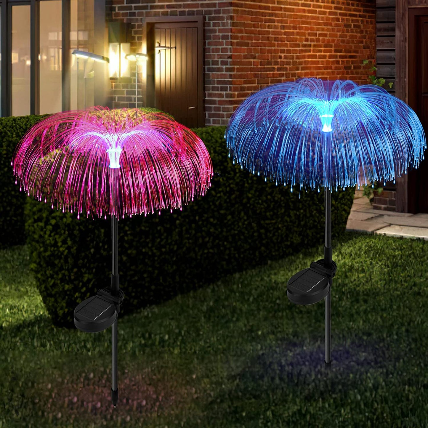 Set of 2Pcs Solar Powered Jellyfish Garden Lights