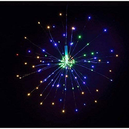 2X Colored 120LED 8 Modes DIY Starburst Solar Lights 60 Branches Fireworks Lamp