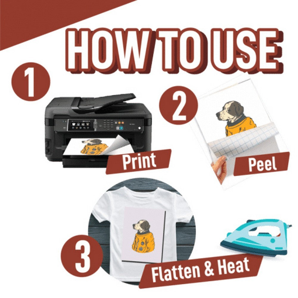 30 Sheets A4 DIY Heat Transfer Paper for T Shirt Printing
