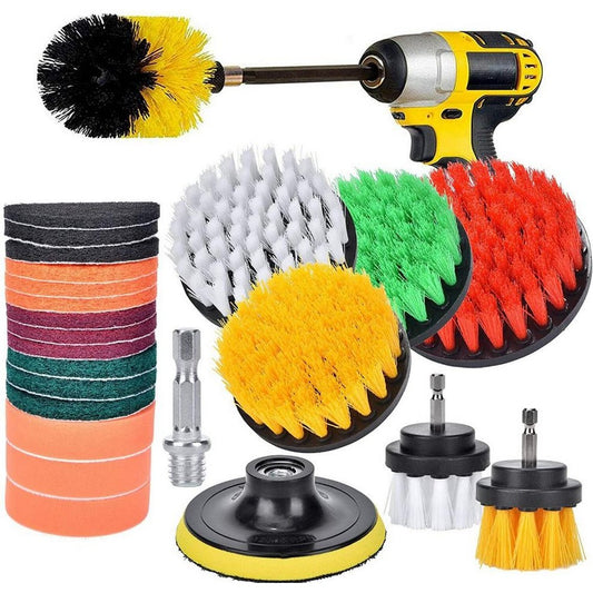 24pcs Drill Brush Attachments Set for Cleaning Power Scrubber Brush Pad Cleaning Kit