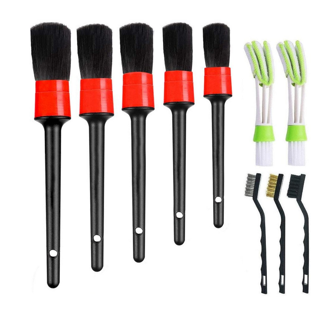 10PCS Auto Car Detailing Brush Set Automotive Air Conditioner Brush Wheels Cleaning Kit