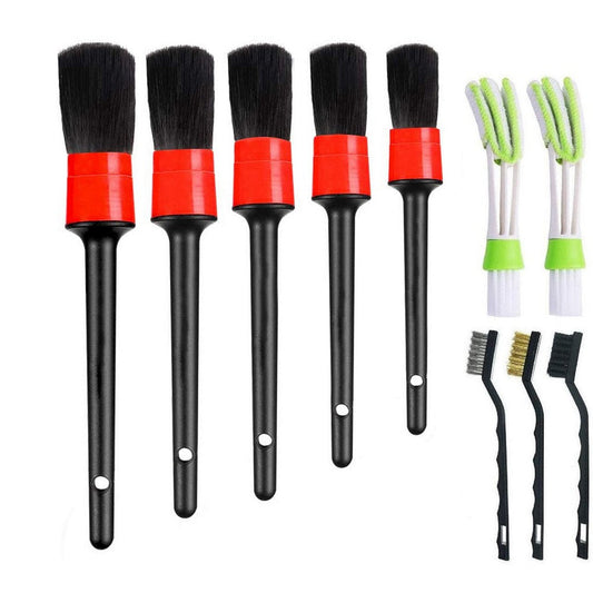 10PCS Auto Car Detailing Brush Set Automotive Air Conditioner Brush Wheels Cleaning Kit