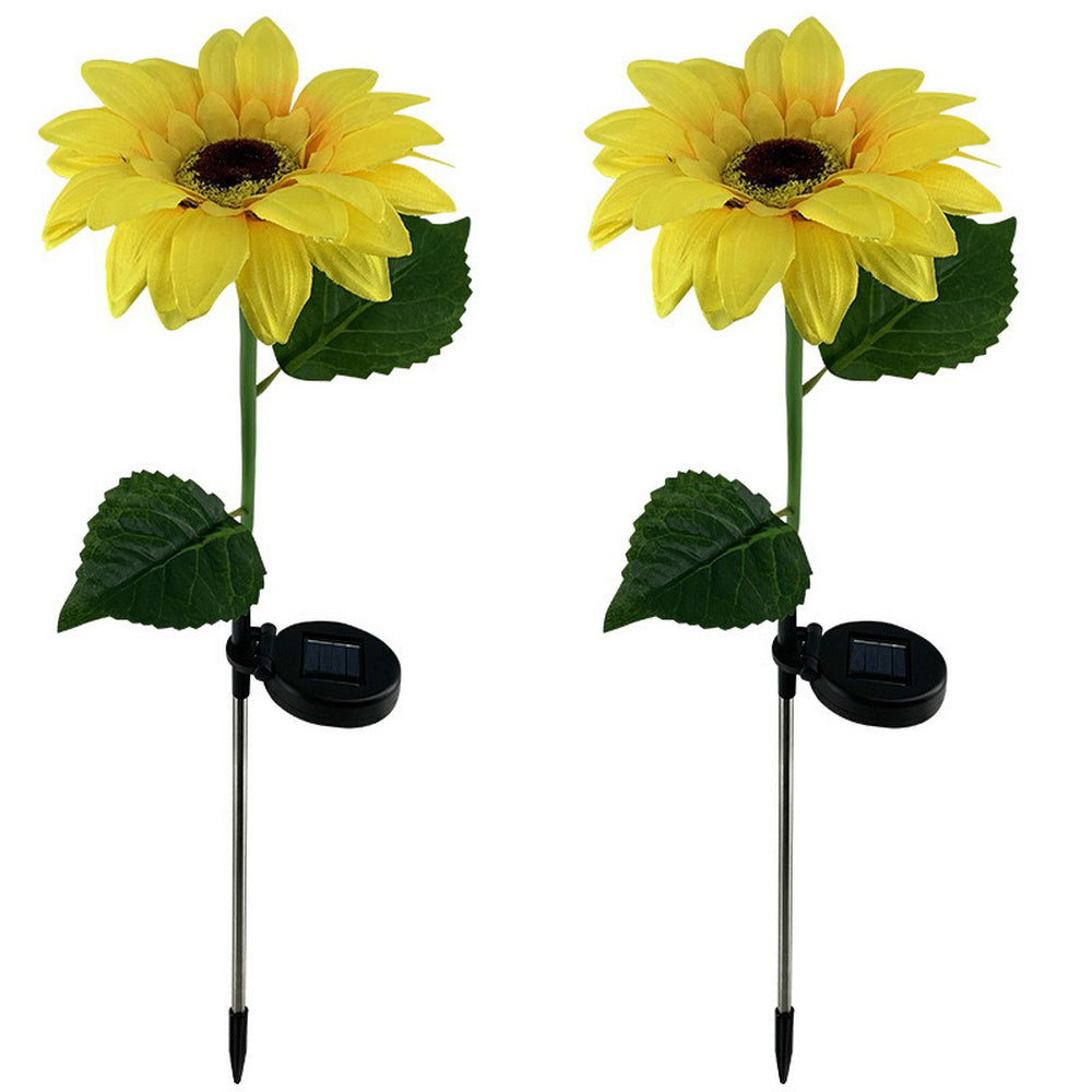 2pcs 8LED Solar Sunflower Firework Light Garden Decoration Lamp