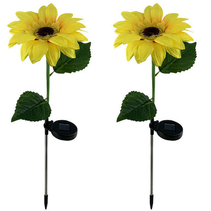 2pcs 8LED Solar Sunflower Firework Light Garden Decoration Lamp