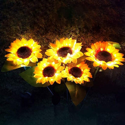 2pcs 8LED Solar Sunflower Firework Light Garden Decoration Lamp