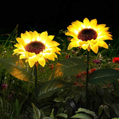 Solar Powered Lights Simulation Sunflower Backyard Decorations Home Garden Lamps
