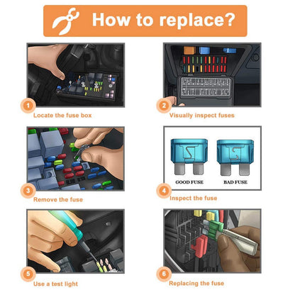 272pcs Automotive Car Blade Fuses Assortment Kit Mini Fuses Set