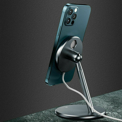 Rotation Wireless Charger Stand Phone Charger Holder Aluminium Alloy Bracket Wireless Fast Charging Stand for Apple MagSafe Charger Gray