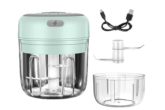 Electric Food Blender Mini Meat Garlic Chopper USB Mincer Grinder Practical Kitchen Tool-Green