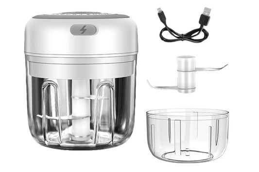 Electric Food Blender Mini Meat Garlic Chopper USB Mincer Grinder Practical Kitchen Tool-White