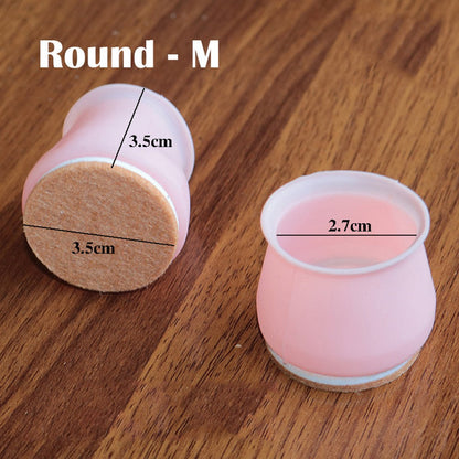 32Pcs Silicone Cover Furniture Chair Leg Caps Floor Protector with Felt Pad