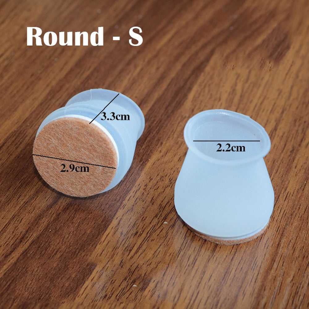 32Pcs Silicone Cover Furniture Chair Leg Caps Floor Protector with Felt Pad