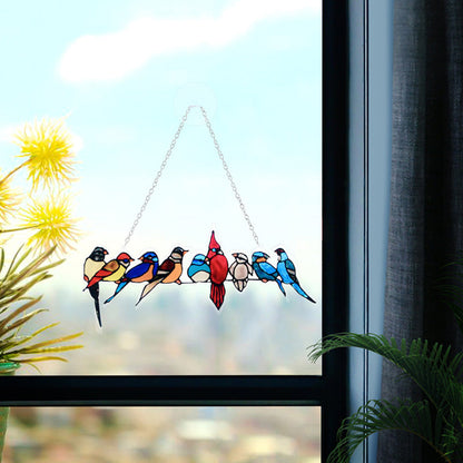 Multicolour Birds Acrylic Window Hanging Stained Window Ornaments Home Decor