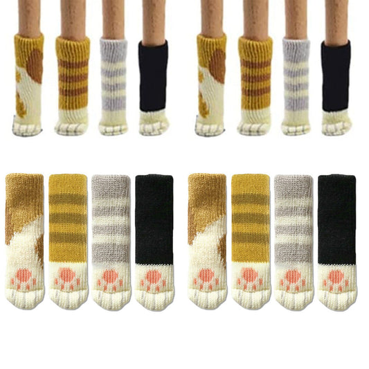32PCS Cat Paw Design Chair Socks Chair Leg Protectors Table Leg Sleeves Floor Protectors Furniture Socks Chair Leg Covers Designed for Cat Lovers