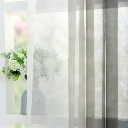 Set of 2 Drape Panels Light Filtering Semi Sheer Grommet Curtains Grommet Top Gradient Curtains Home Decoration for Bedroom Living Room