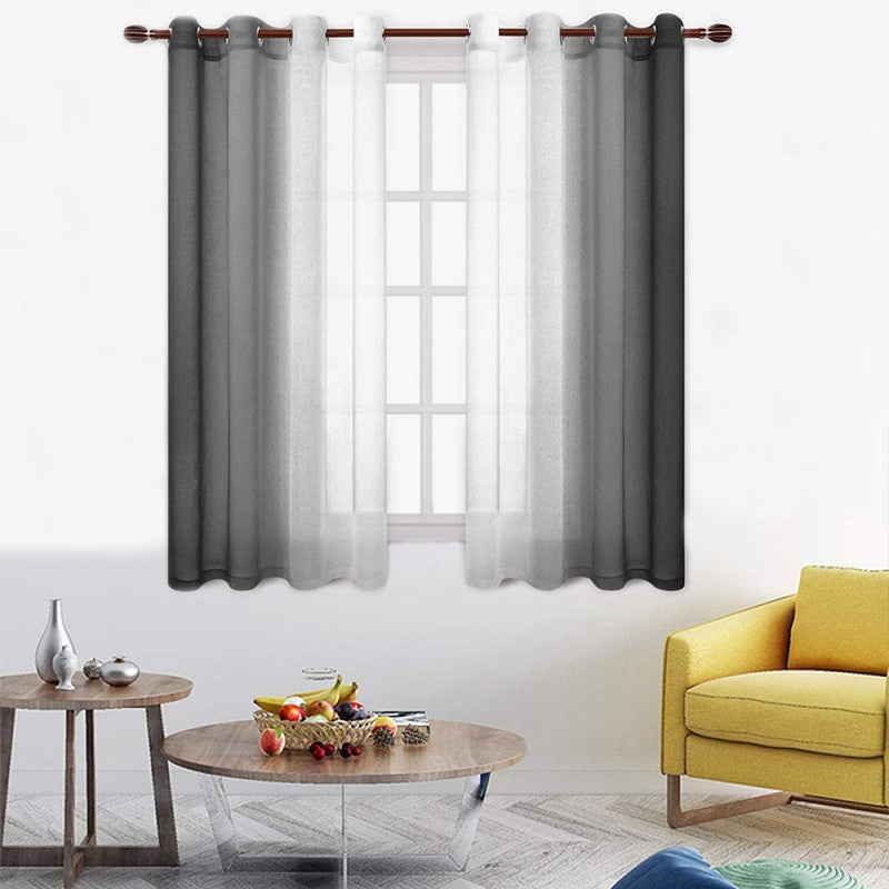 Set of 2 Drape Panels Light Filtering Semi Sheer Grommet Curtains Grommet Top Gradient Curtains Home Decoration for Bedroom Living Room