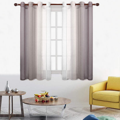 Set of 2 Drape Panels Light Filtering Semi Sheer Grommet Curtains Grommet Top Gradient Curtains Home Decoration for Bedroom Living Room